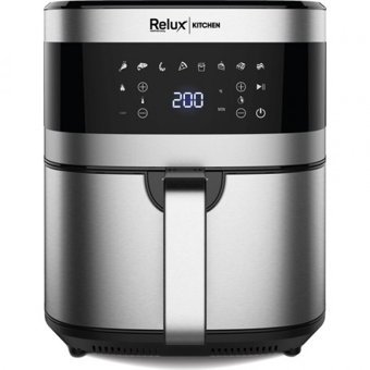 Relux RAF6500 Airfryer 6.5 lt Tek Hazneli Led Ekranlı Yağsız Sıcak Hava Fritözü Gümüş