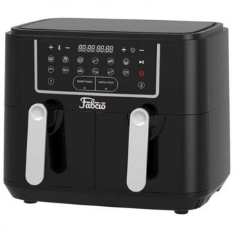 Fabcio Duo Airfryer 4.5 lt İki Hazneli Led Ekranlı Yağsız Sıcak Hava Fritözü Siyah