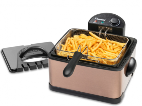 Bestron DF402CO 4.5 lt Dört Hazneli Yağlı Fritöz Rosegold