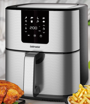 Goldmaster Brenda GM-7484 Airfryer 7 lt Tek Hazneli Yağsız Sıcak Hava Fritözü Gümüş