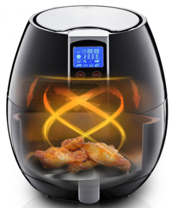 Zilan ZLN3604 Airfryer 4.6 lt Tek Hazneli Izgara Yapan Led Ekranlı Yağsız Sıcak Hava Fritözü Siyah