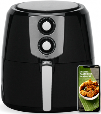 Kumtel Fastfryer XXL HAF-03 Airfryer 8.5 lt Tek Hazneli Yağsız Sıcak Hava Fritözü Siyah