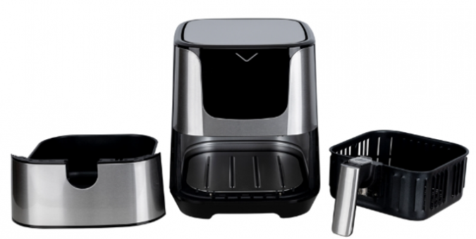 Vestel Lightfry İnox Airf Fyer (20244516) Airfryer 3.5 lt Tek Hazneli Yağsız Sıcak Hava Fritözü Gümüş