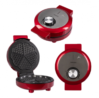 Goldmaster IN-6414 Çiçek Tekli Tek Yönlü 1000 W Kırmızı Waffle Makinesi