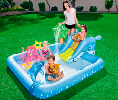 Bestway 53052 Kaydıraklı Gölgelikli Oturaklı 206 x 239 cm Dikdörtgen Şişme Havuz