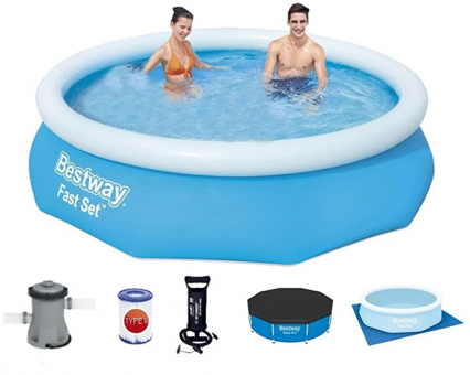 Bestway BW527 Gölgelikli 244 x 244 cm Yu Aile Boyulak Aile Boyu Şişme Havuz