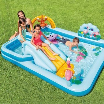 Intex 57161 Kaydıraklı Oturaklı 198 x 244 cm Dikdörtgen Şişme Havuz