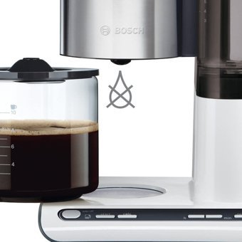 Bosch Styline TKA863 Zaman Ayarlı Filtreli Karaf 1380 ml Hazne Kapasiteli 15 Fincan Akıllı 1160 W Beyaz Filtre Kahve Makinesi