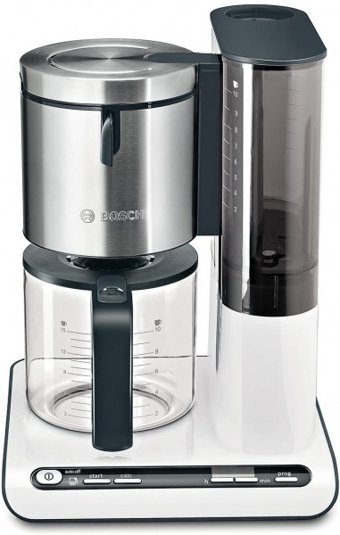 Bosch Styline TKA863 Zaman Ayarlı Filtreli Karaf 1380 ml Hazne Kapasiteli 15 Fincan Akıllı 1160 W Beyaz Filtre Kahve Makinesi