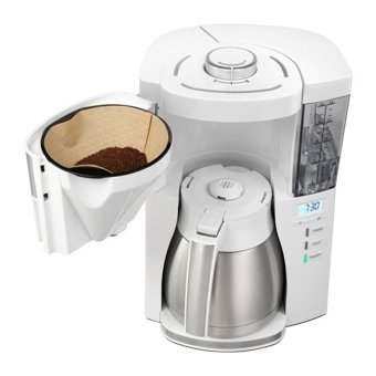 Melitta Look V Therm Timer 1025-17 Zaman Ayarlı Filtreli Termos 1250 ml Hazne Kapasiteli 15 Fincan Akıllı 1000 W Beyaz Filtre Kahve Makinesi