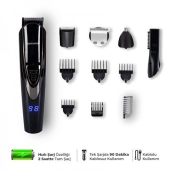 Goldmaster GM-8107 Saç Sakal Ense Kulak ve Burun 6 Başlıklı Çok Amaçlı Kablosuz Tıraş Makinesi