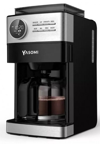 Yasomi CM90 Zaman Ayarlı Filtreli Karaf 1500 ml Hazne Kapasiteli 12 Fincan Akıllı 900 W İnox Filtre Kahve Makinesi