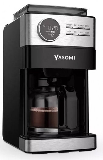 Yasomi CM90 Zaman Ayarlı Filtreli Karaf 1500 ml Hazne Kapasiteli 12 Fincan Akıllı 900 W İnox Filtre Kahve Makinesi