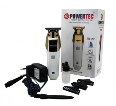 Powertec TR-1717 Saç Sakal ve Ense 3 Başlıklı Çok Amaçlı Kablosuz Tıraş Makinesi