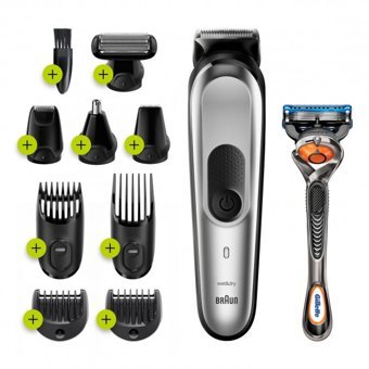 Braun MGK 7220 Saç Sakal Vücut Ense Kulak ve Burun 4 Başlıklı Çok Amaçlı Islak Kablosuz Tıraş Makinesi