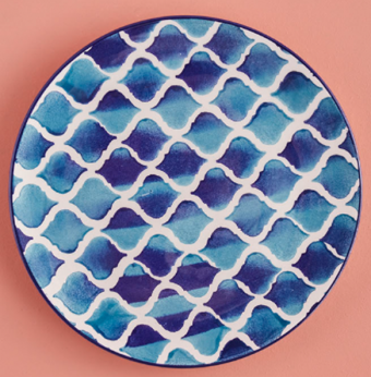 Bella Maison Blue Tile Seramik 24 Parça 6 Kişilik Desenli Seramik Yuvarlak Yemek Takımı