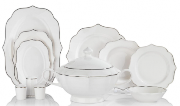 Schafer Sole PLT01 60 Parça 12 Kişilik Desenli Porselen Yuvarlak Yemek Takımı