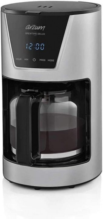 Arzum Brewtime Delux AR3081 Zaman Ayarlı Filtreli Karaf 1500 ml Hazne Kapasiteli Akıllı 900 W İnox Filtre Kahve Makinesi