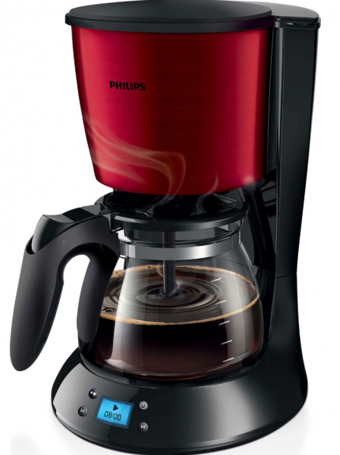 Philips Daily Collection HD7459 Zaman Ayarlı Filtreli Karaf 1200 ml Hazne Kapasiteli 15 Fincan Akıllı 1000 W Kırmızı Filtre Kahve Makinesi
