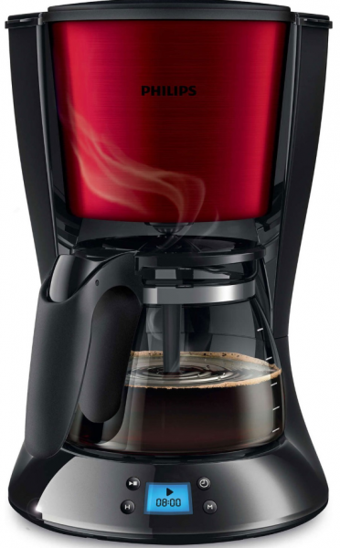 Philips Daily Collection HD7459 Zaman Ayarlı Filtreli Karaf 1200 ml Hazne Kapasiteli 15 Fincan Akıllı 1000 W Kırmızı Filtre Kahve Makinesi