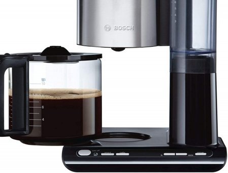 Bosch Styline TKA863 Zaman Ayarlı Filtreli Karaf 1380 ml Hazne Kapasiteli 15 Fincan Akıllı 1160 W Siyah Filtre Kahve Makinesi