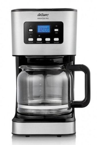 Arzum Brewtime Pro AR3073 Zaman Ayarlı Filtreli Karaf 1500 ml Hazne Kapasiteli 12 Fincan Akıllı 950 W Siyah Filtre Kahve Makinesi
