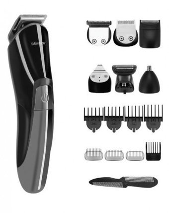 Goldmaster GM-8106 Saç Sakal Vücut Yüz Ense Kulak ve Burun 14 Başlıklı Çok Amaçlı Sinekkaydı Kablosuz Tıraş Makinesi