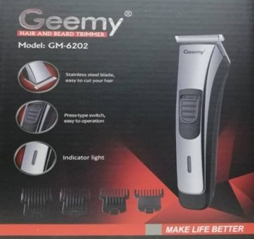 Geemy GM-6202 Saç Sakal ve Ense 4 Başlıklı Kablosuz Gri Tıraş Makinesi
