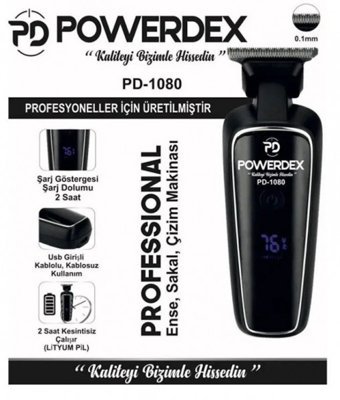 PowerDex PD-1080 Saç Sakal ve Ense 6 Başlıklı Çok Amaçlı Kablosuz Tıraş Makinesi