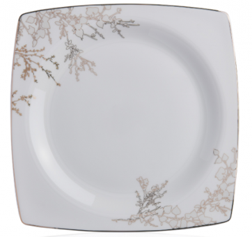 Korkmaz Bone Selection A8428 60 Parça 12 Kişilik Desenli Bone Kare Yemek Takımı