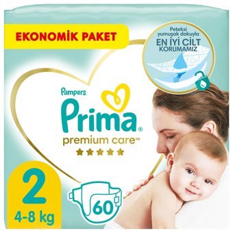 Prima Premium Care 2 Numara Bebek Bezi 60 Adet