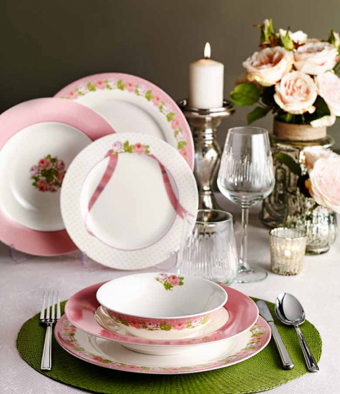 Pierre Cardin Joyful 24 Parça 6 Kişilik Desenli Porselen Yuvarlak Yemek Takımı