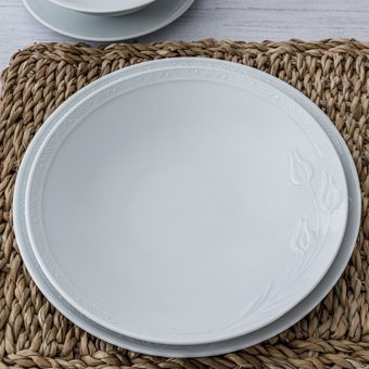 Güral Porselen Rene RNE24Y400 24 Parça 6 Kişilik Desenli Porselen Yuvarlak Yemek Takımı