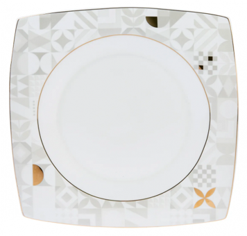 Karaca Fine Pearl Lyria 62 Parça 12 Kişilik Desenli Fine Pearl Kare Yemek Takımı
