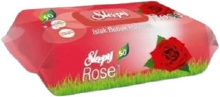 Sleepy Gül Kokulu Antibakteriyel 50 Yaprak Islak Mendil