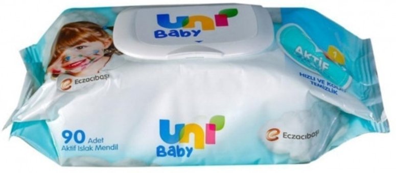 Uni Baby Aktif Antibakteriyel 90 Yaprak Islak Mendil