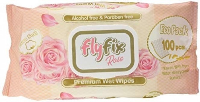 Flyfix Rose Antibakteriyel 10 Yaprak0 Yaprak Islak Mendil