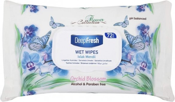 Deep Fresh Flower Collection Orkide Çiçeği Kokulu Antibakteriyel 72 Yaprak Islak Mendil