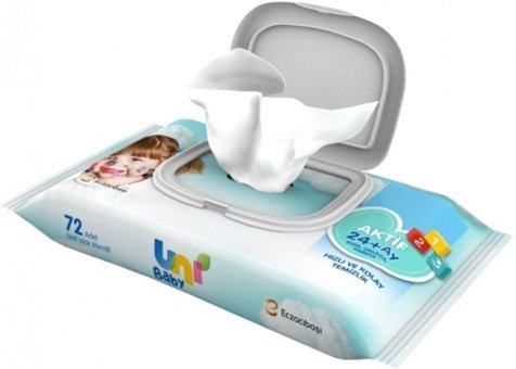 Uni Baby Aktif Antibakteriyel 72 Yaprak Islak Mendil