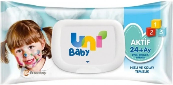 Uni Baby Aktif Antibakteriyel 72 Yaprak Islak Mendil