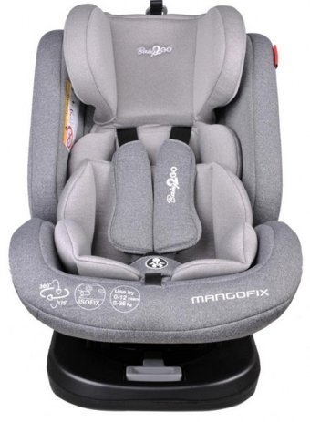 Baby2Go Mangofix Isofix-Latch 360 Derece Dönen 0-36 kg Yatabilen Yükseklik Ayarlı Sürüş Yönü Oto Koltuğu Gri