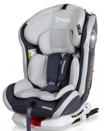 Huggy Armor Rotate Emniyet Kemeri-Isofix 360 Derece Dönen Yatabilen Yükseklik Ayarlı Sürüş Yönü Oto Koltuğu Beyaz