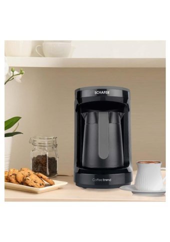 Schafer Coffee Trend Tek Hazneli Otomatik 4 Fincan Közde Kahve Tadında 600 W Siyah Türk Kahvesi Makinesi