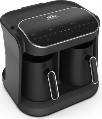 Arzum OKKA Grandio Duo OK007 Tek Hazneli Otomatik 2300 ml Su Hazneli 10 Fincan Közde Kahve Tadında Akıllı 1400 W Krom Türk Kahvesi Makinesi