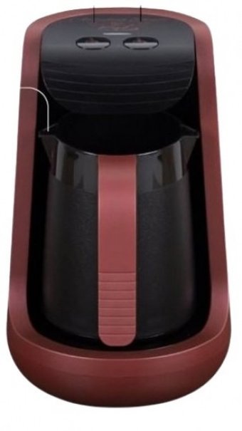 Abdullah Efendi Keyif Közde AE-7500 Tek Hazneli Otomatik 300 ml Su Hazneli 4 Fincan Közde Kahve Tadında Akıllı 535 W Kırmızı Türk Kahvesi Makinesi