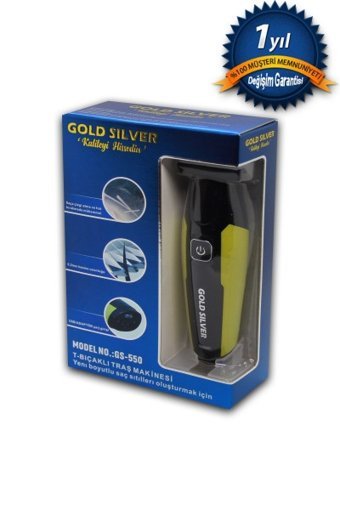 Gold Silver GS-550 Saç Sakal ve Ense 3 Başlıklı Çok Amaçlı Kablosuz Sarı Tıraş Makinesi