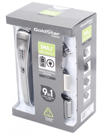 GoldStar GS-7001 Saç Ense Kulak ve Burun 5 Başlıklı Çok Amaçlı Sinekkaydı Kuru Kablosuz Tıraş Makinesi