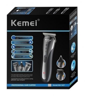 Kemei KM-1407 Saç Sakal Ense Kulak ve Burun 4 Başlıklı Çok Amaçlı Kablosuz Tıraş Makinesi