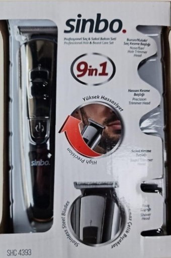 Sinbo SHC-4393 Saç Sakal Ense Kulak ve Burun 4 Başlıklı Çok Amaçlı Kablosuz Tıraş Makinesi
