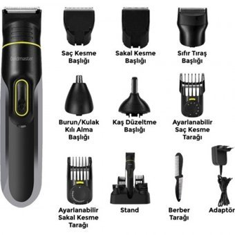 Goldmaster GM-9107 Saç Sakal Ense Kulak ve Burun Tek Başlıklı Çok Amaçlı Sinekkaydı Islak Folyo Kablosuz Tıraş Makinesi